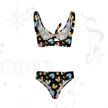 Purplehecate The Hermit Cat Versa-Tie Two-Piece Swimsuit
