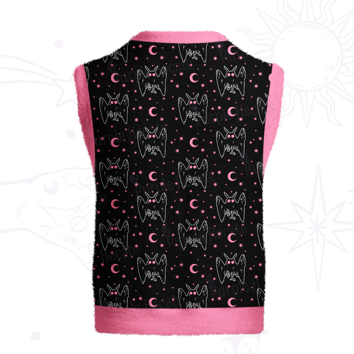 Purplehecate Witchy Mothman Night Ugly Sweater Vest