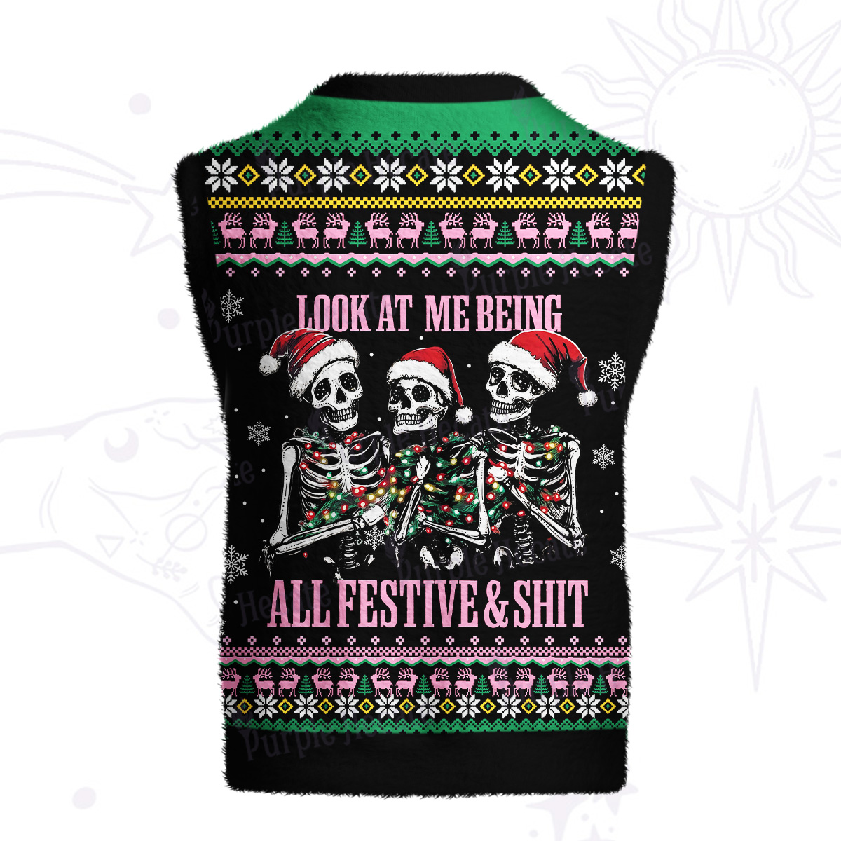 Purplehecate Look At Me Being All Festive And Shit Ugly Sweater Vest