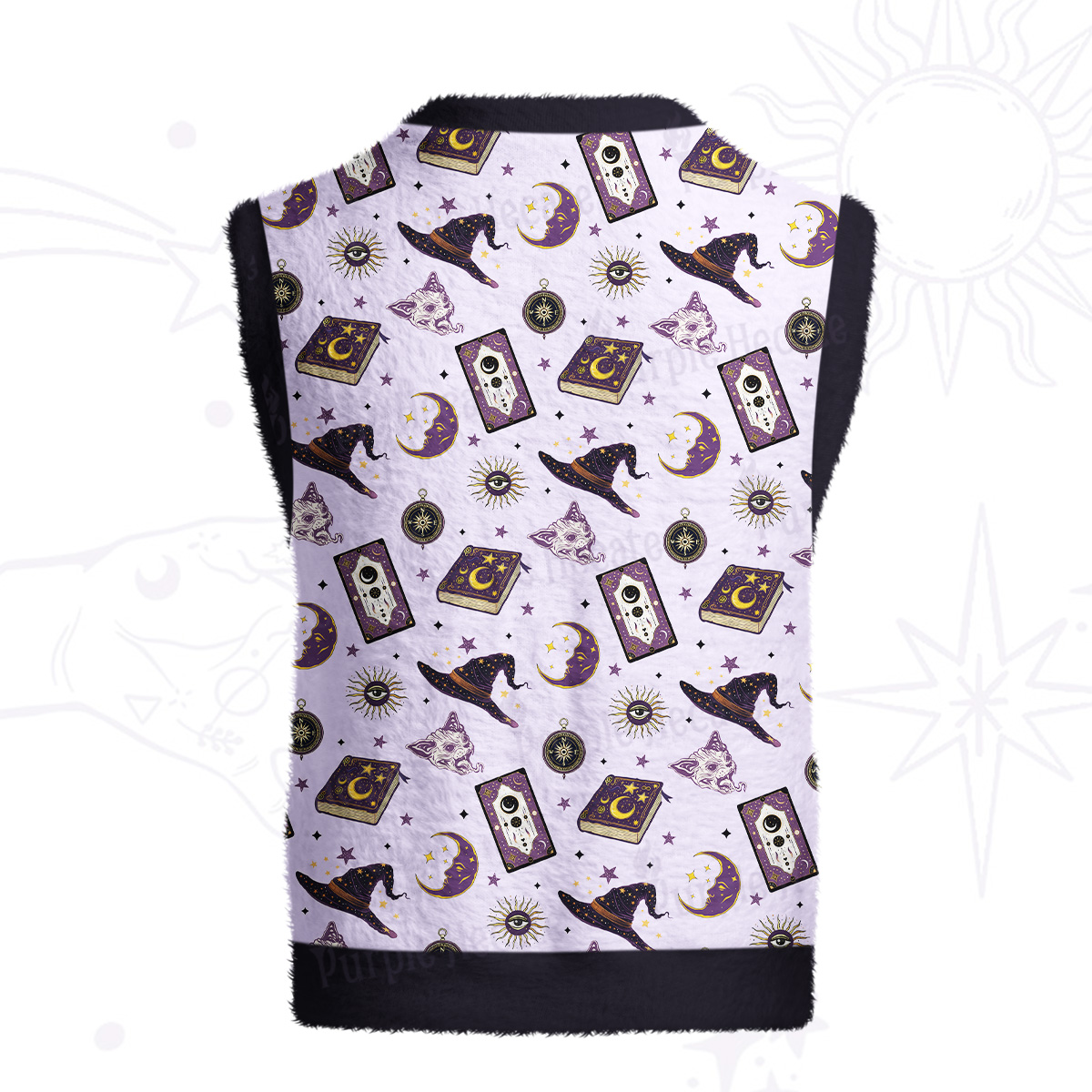 Purplehecate Midnight Witch Tarot Ugly Sweater Vest