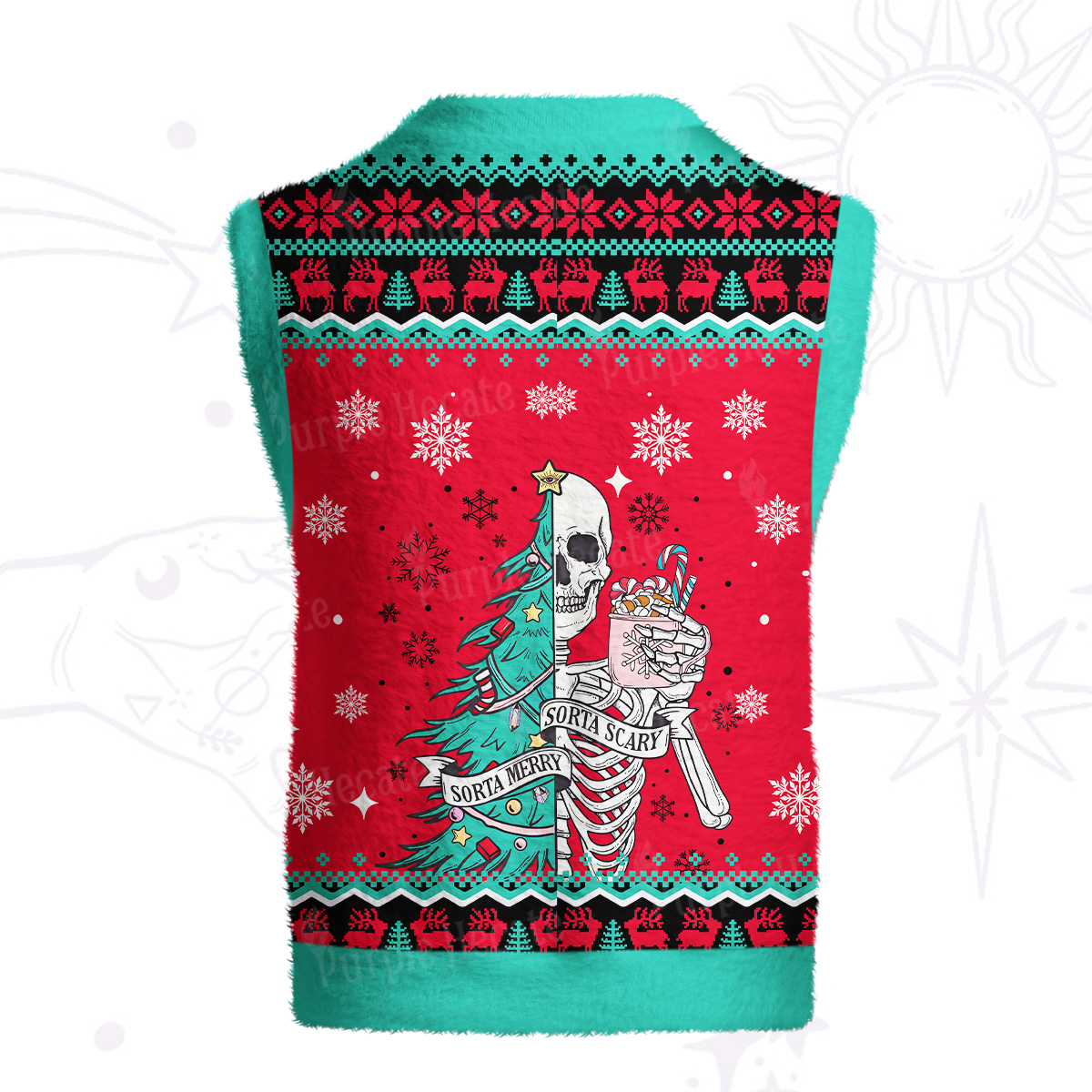 Purplehecate Sorta Merry Sorta Scary Christmas Ugly Sweater Vest