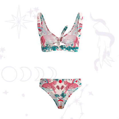Purplehecate Enchanted Forest Pink Leopard Versa-Tie Two-Piece Swimsuit