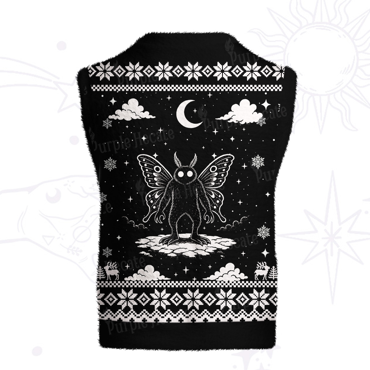 Purplehecate Dark Moth Ugly Sweater Vest