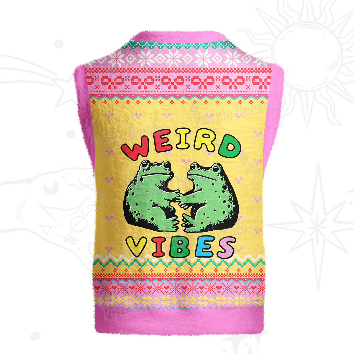 Purplehecate Weird Frog Vibes Ugly Sweater Vest