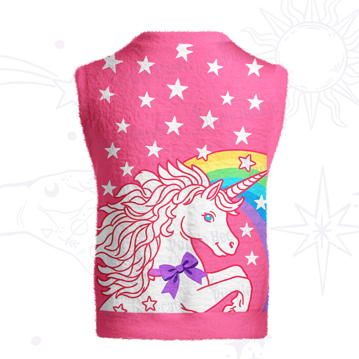 Purplehecate Mystic Horned Horse Ugly Sweater Vest