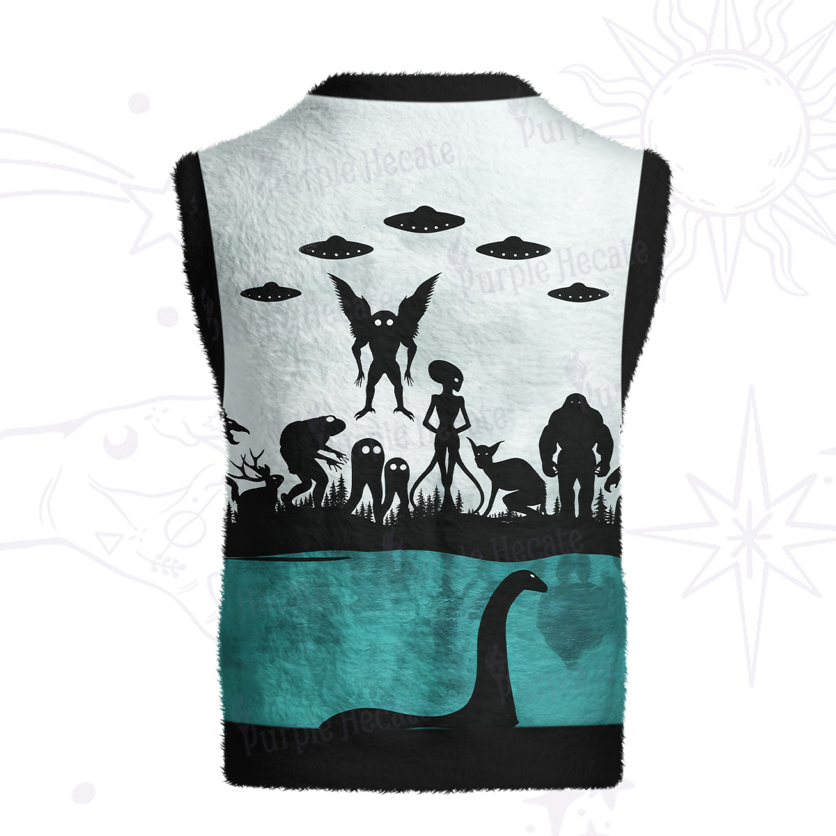 Purplehecate Alien Lake Monster Encounter Ugly Sweater Vest