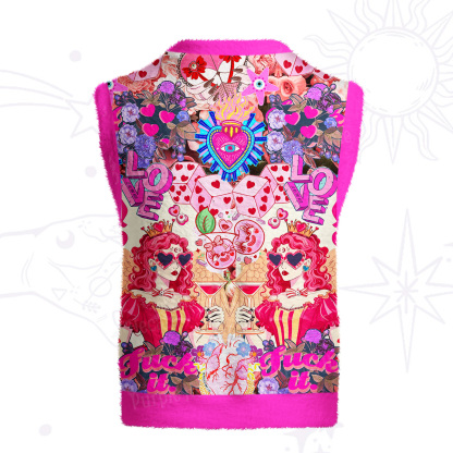 Purplehecate Queen of Hearts Angel Graphic Ugly Sweater Vest