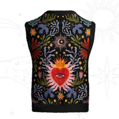 Purplehecate Sacred Flame Heart Ugly Sweater Vest