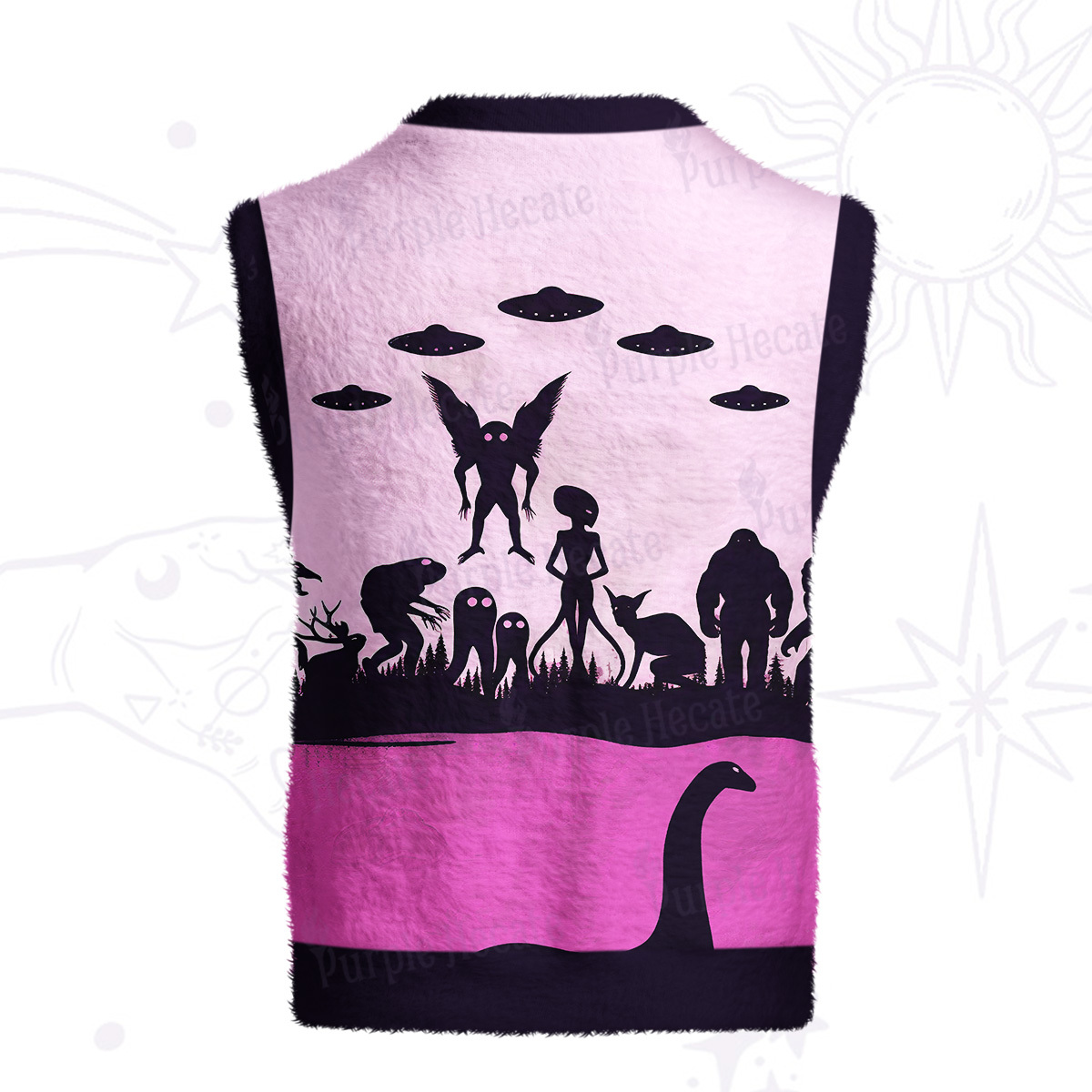 Purplehecate Alien Lake Monster Encounter Ugly Sweater Vest