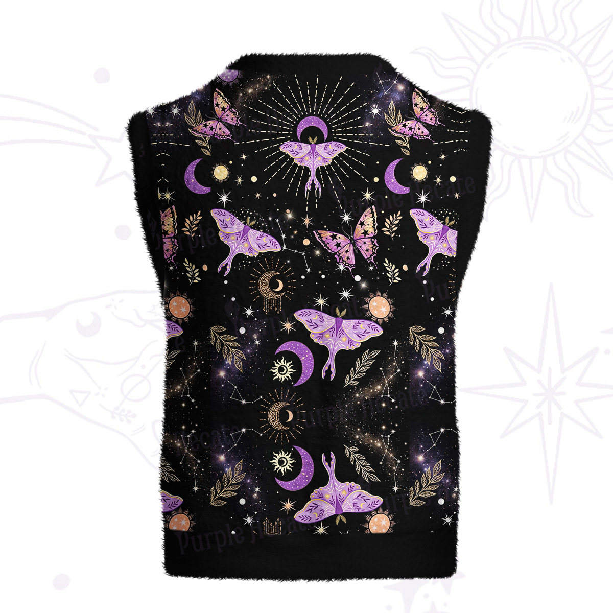 Purplehecate Starry Night Lunar Moth Ugly Sweater Vest