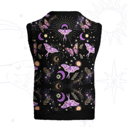 Purplehecate Starry Night Lunar Moth Ugly Sweater Vest