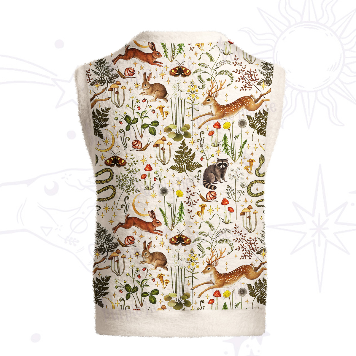 Purplehecate Enchanted Forest Animals Ugly Sweater Vest