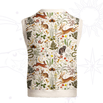 Purplehecate Enchanted Forest Animals Ugly Sweater Vest