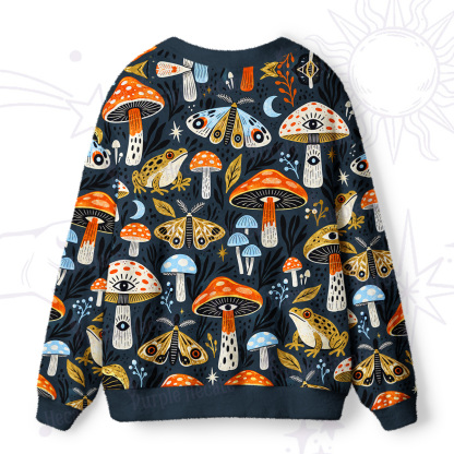 Purplehecate Mushroom Rainforest Frogs Ugly Cardigan Sweaters