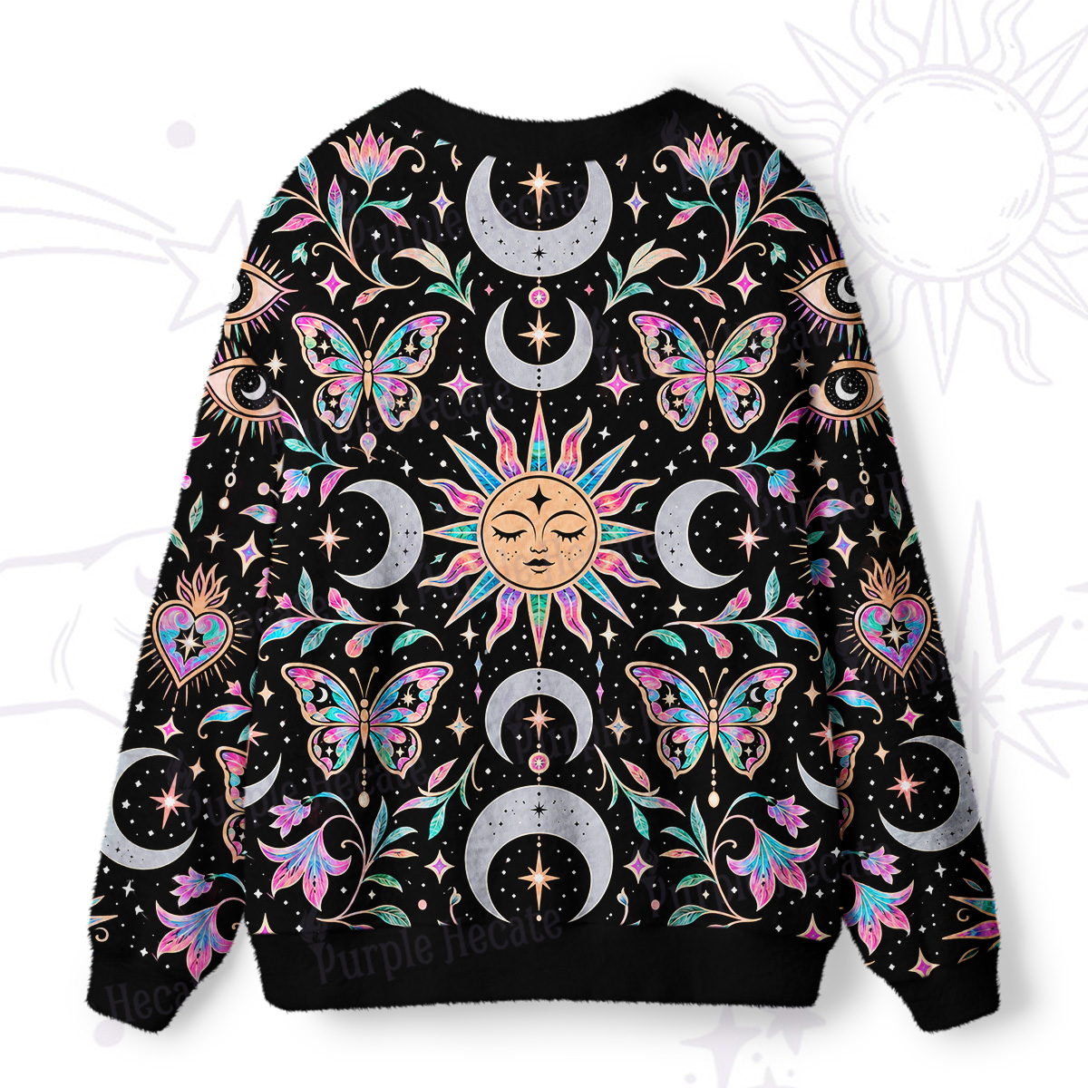 Purplehecate Crystal Iridescent Butterfly Ugly Cardigan Sweaters