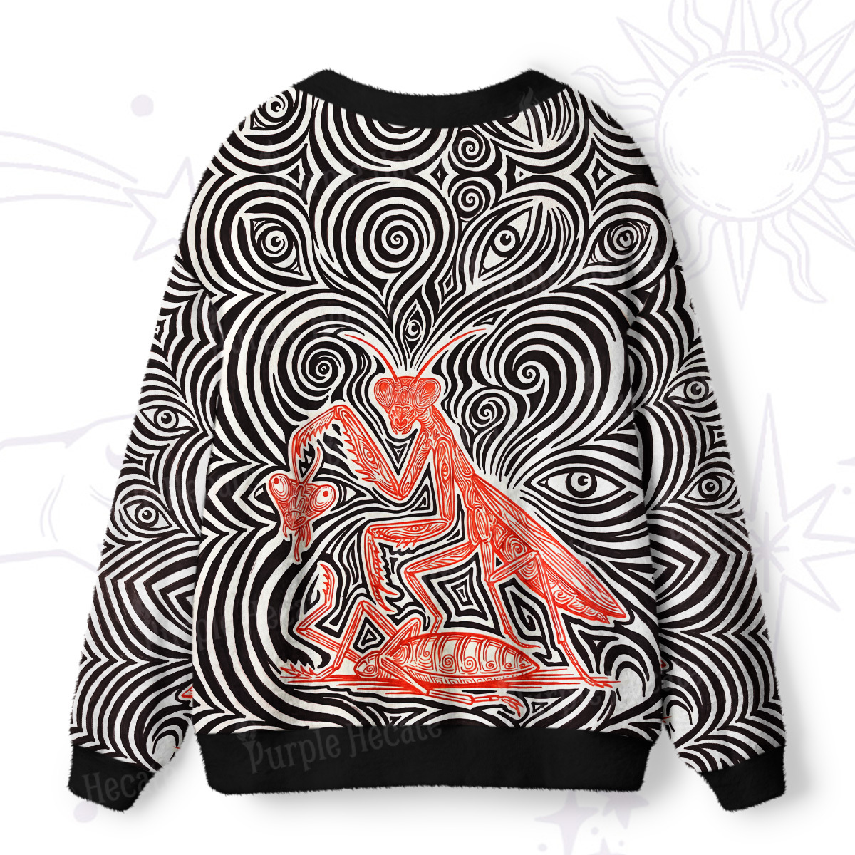Purplehecate Girls Will Be Girls Praying Mantis Ugly Cardigan Sweaters