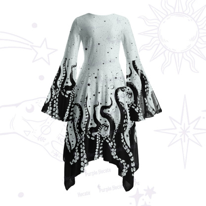Purplehecate Tentacles of the Deep Bell Sleeve Dress
