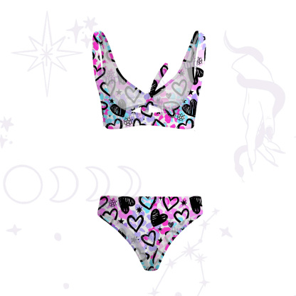 Purplehecate Heartful Magic Versa-Tie Two-Piece Swimsuit