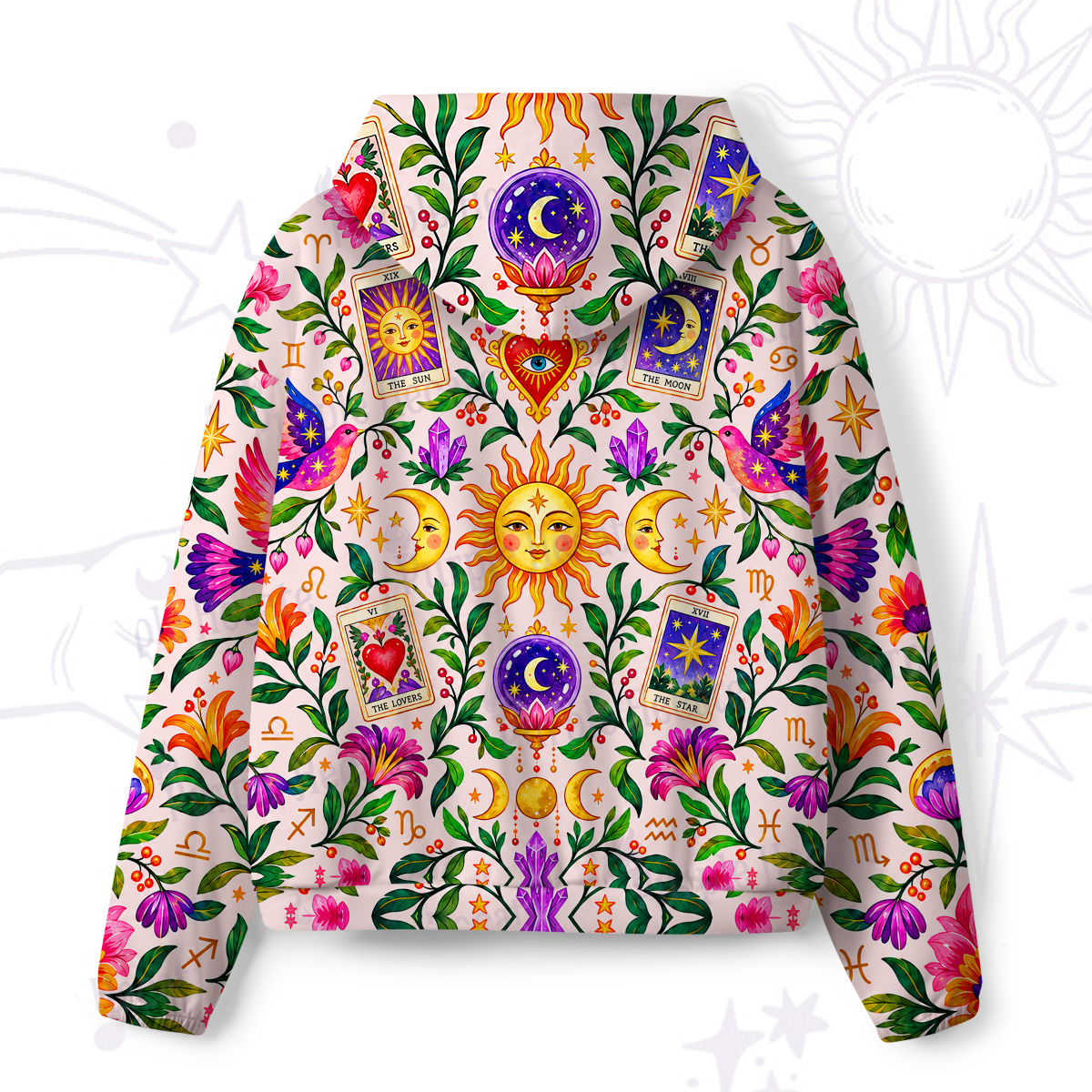 Purplehecate Celestial Tarot Garden All-Over Print Hoodie
