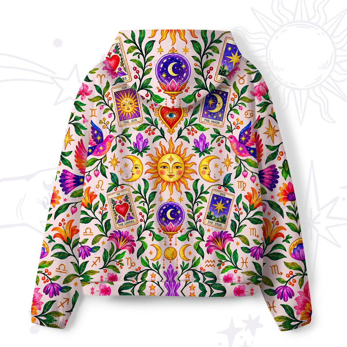 Purplehecate Celestial Tarot Garden All-Over Print Hoodie