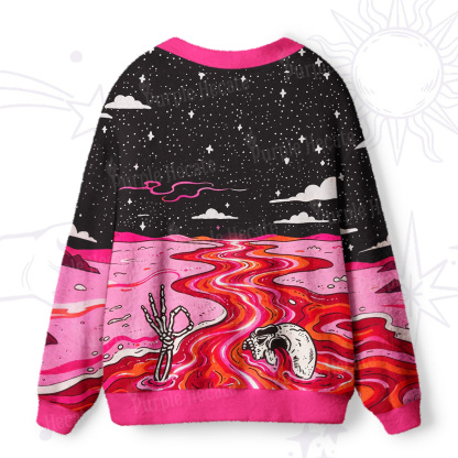 Purplehecate Skull River of the Dead Ugly Cardigan Sweaters