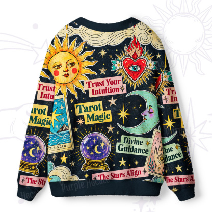 Purplehecate Celestial Tarot Divination Magic Ugly Cardigan Sweaters