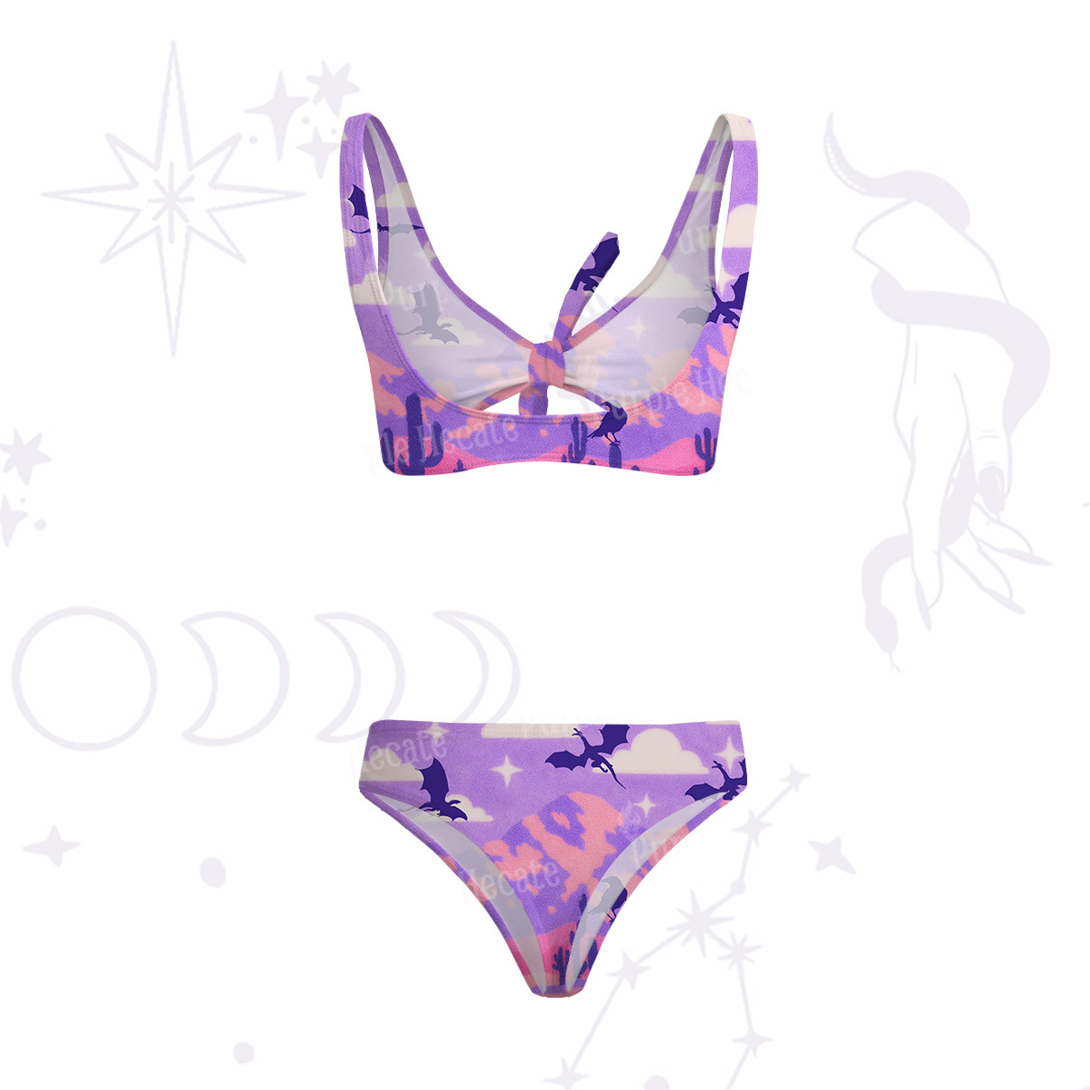 Purplehecate Mystic Desert Dragons Versa-Tie Two-Piece Swimsuit