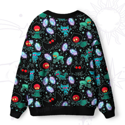 Purplehecate Dark Galaxy Creepy Mothman Ugly Cardigan Sweaters