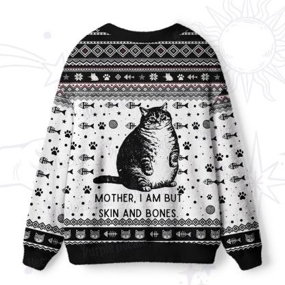 Purplehecate Cat Mother I Am But Skin And Bones Ugly Cardigan Sweaters