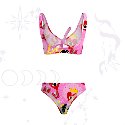 Purplehecate Evil Eye Heart Versa-Tie Two-Piece Swimsuit