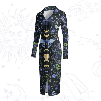 Purplehecate Moon Moth Witchery Ribbed Knit Dress