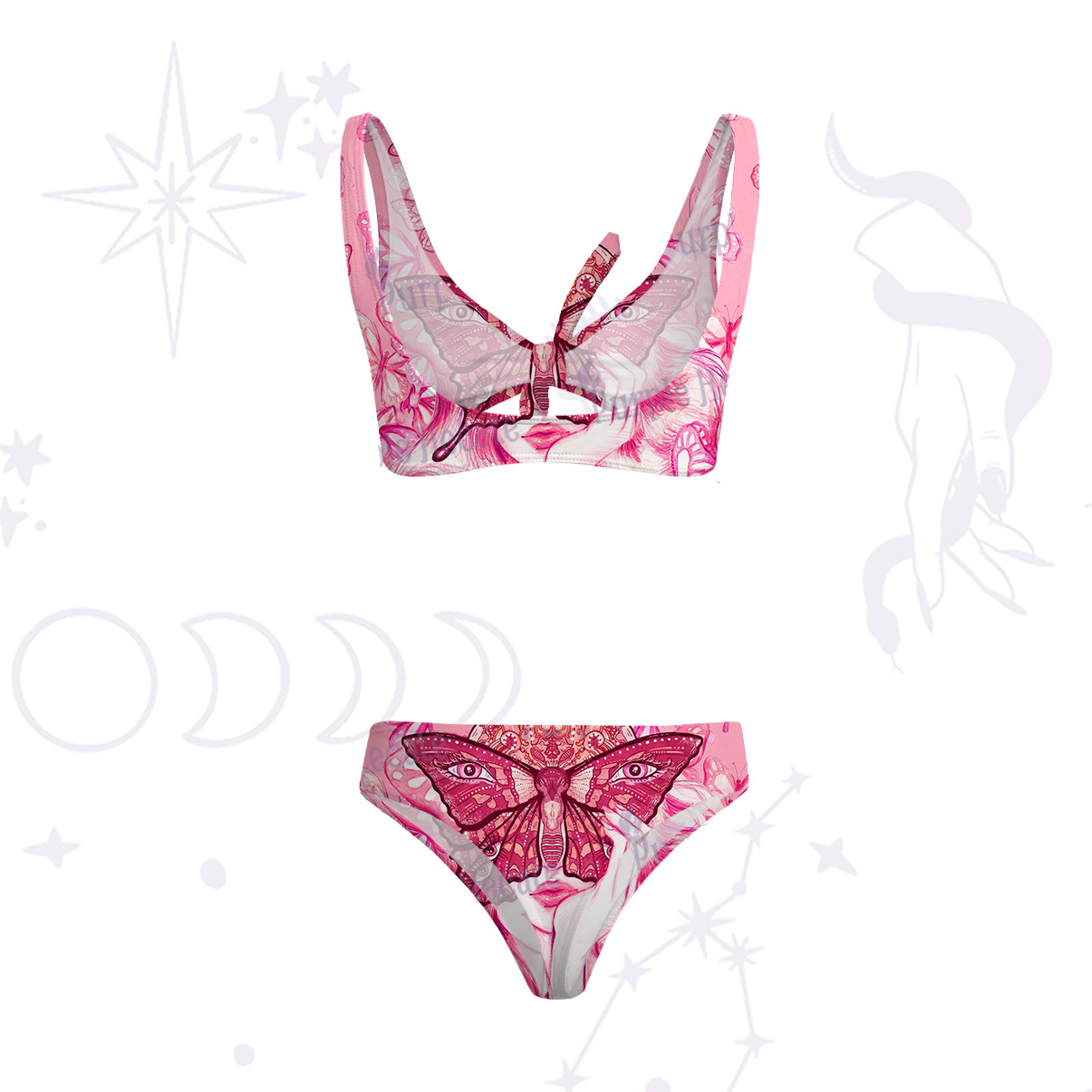 Purplehecate Butterfly Witchy Versa-Tie Two-Piece Swimsuit
