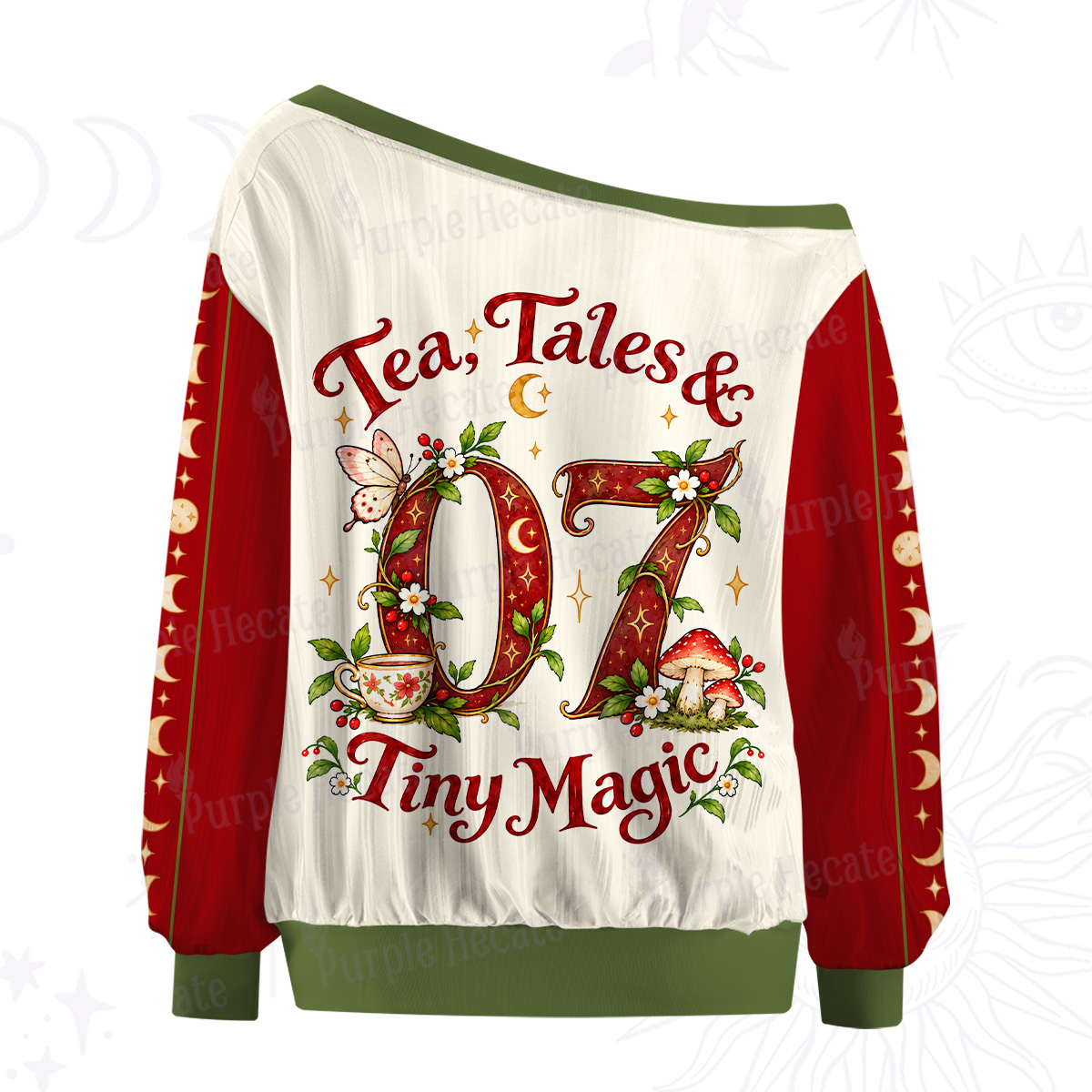 Purplehecate Tea Tales & Tiny Magic Off The Shoulder Graphic Jersey