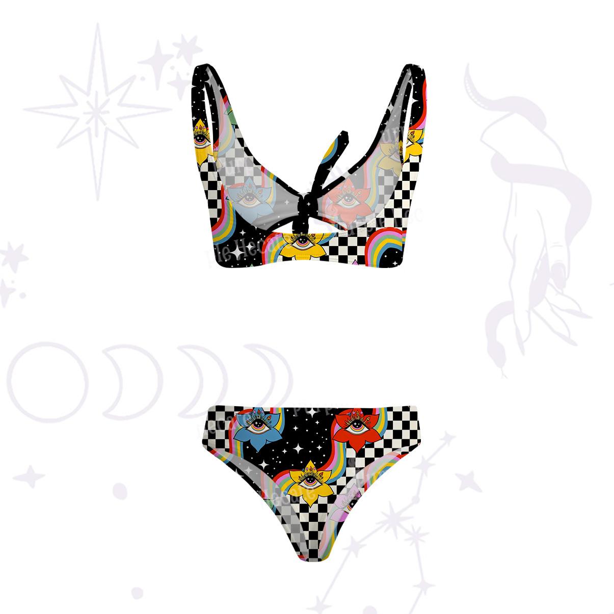 Purplehecate Enchanted Eye Blossom Veil Versa-Tie Two-Piece Swimsuit