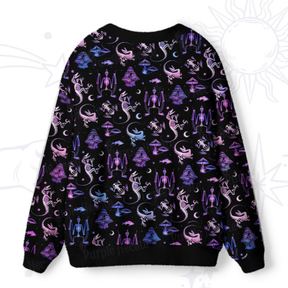 Purplehecate Neon Prehistoric Fantasy Ugly Cardigan Sweaters