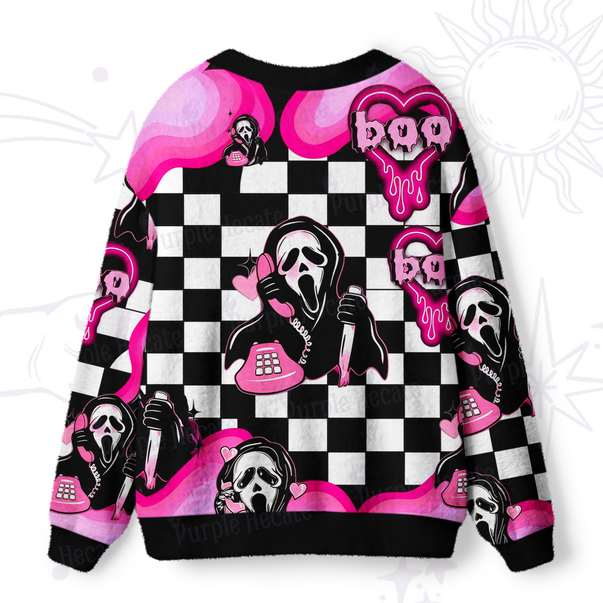 Purplehecate Boo Hotline Ugly Cardigan Sweaters