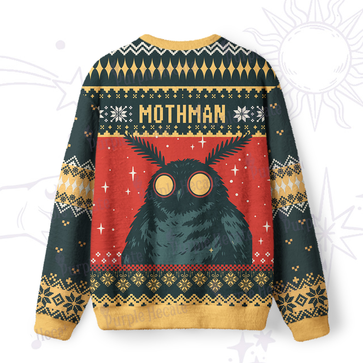Purplehecate Mothman Eating Soup Fuzzy Ugly Sweatshirt