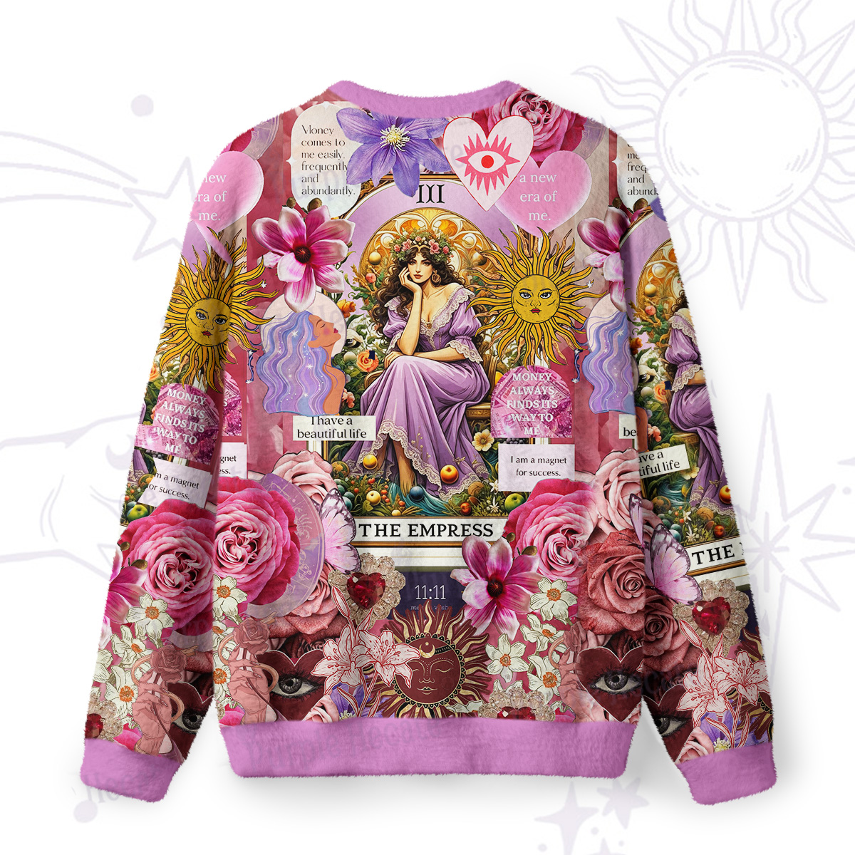 Purplehecate Divine Empress Tarot Collage Fuzzy Ugly Sweatshirt