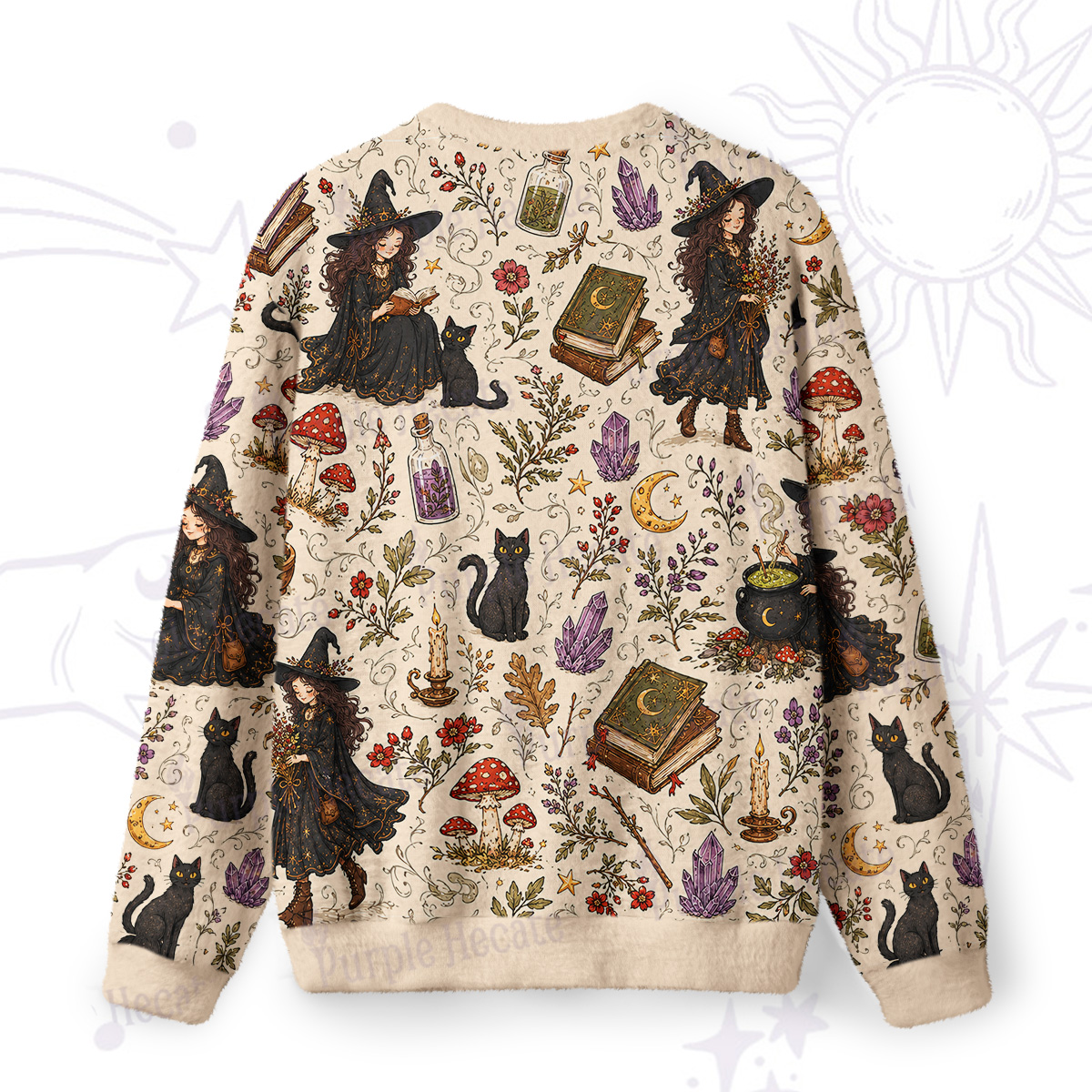 Purplehecate Herbal Witch Fuzzy Ugly Sweatshirt