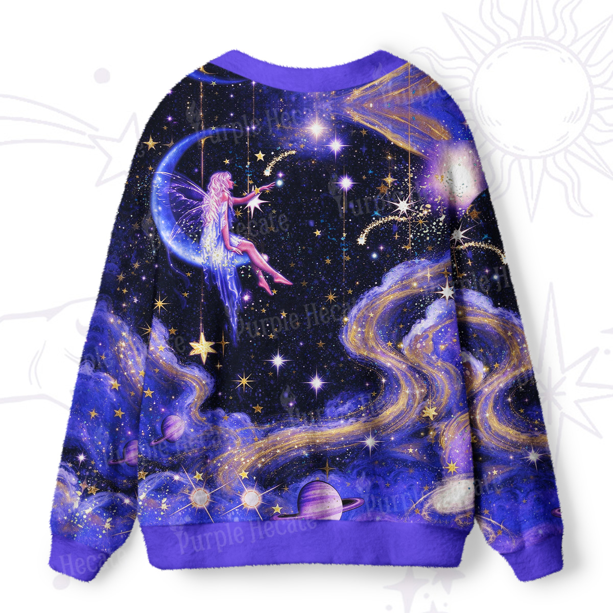 Purplehecate Cosmic Starsea Dream Fairy Ugly Cardigan Sweaters