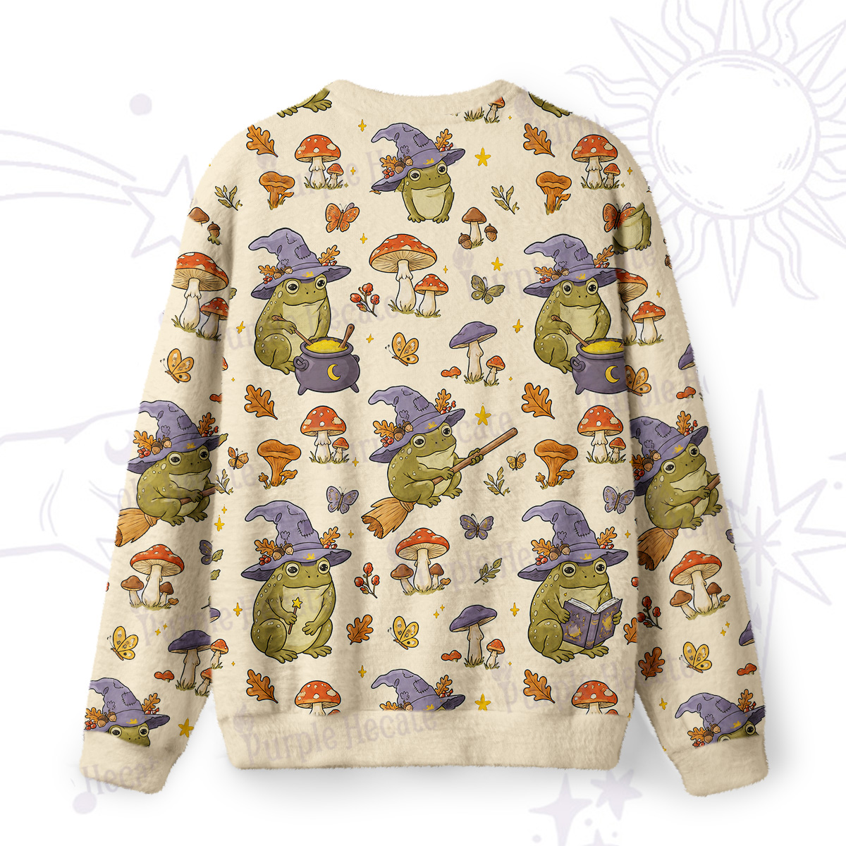 Purplehecate Wizard Frog Fuzzy Ugly Sweatshirt