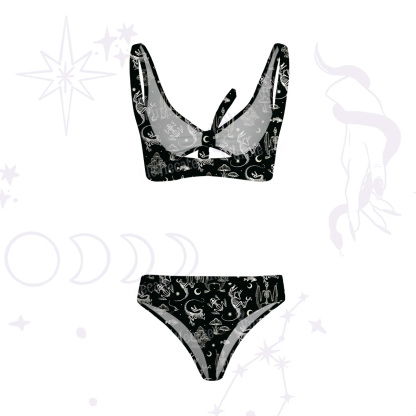 Purplehecate Prehistoric Fantasy Versa-Tie Two-Piece Swimsuit