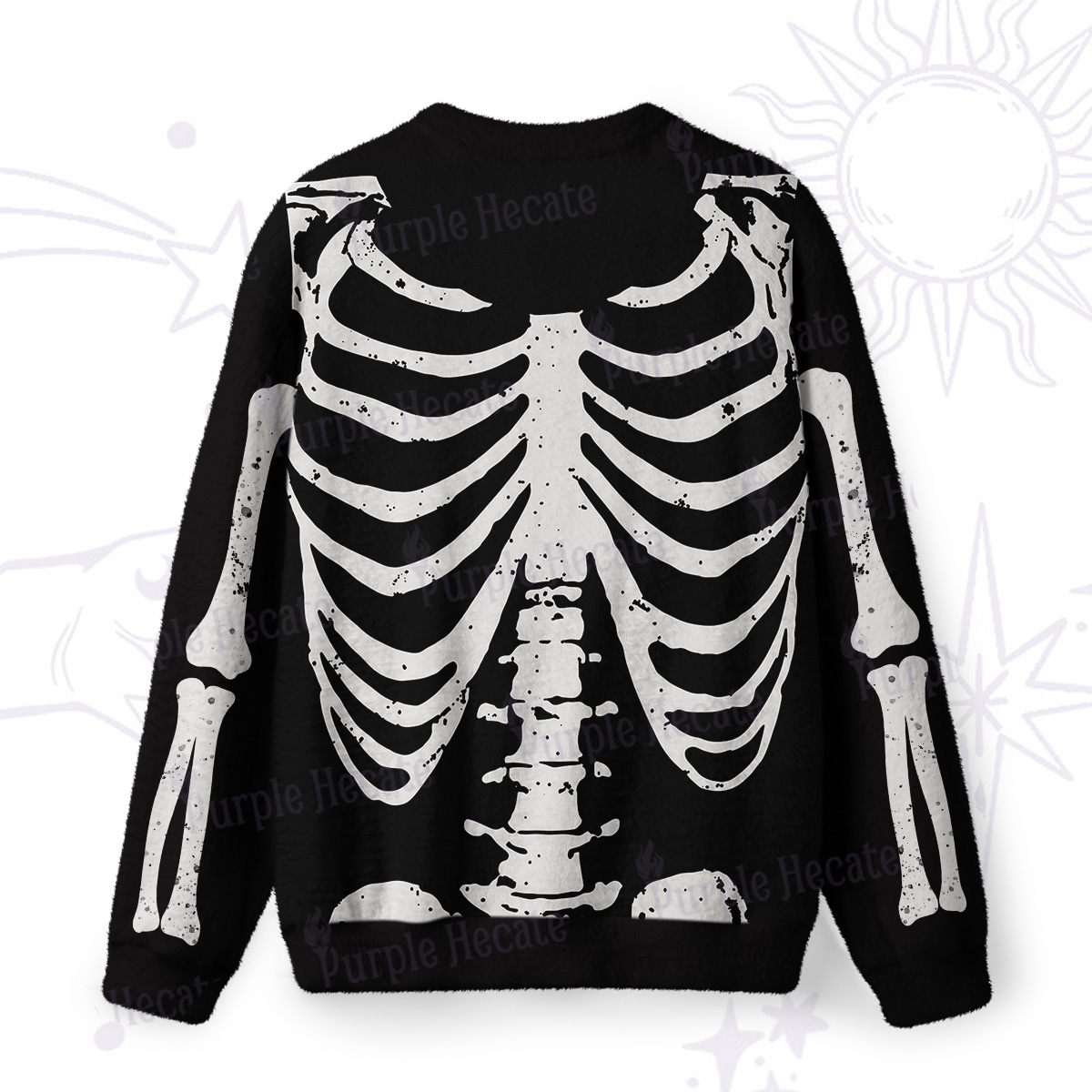 Purplehecate Skeleton Fuzzy Ugly Sweatshirt