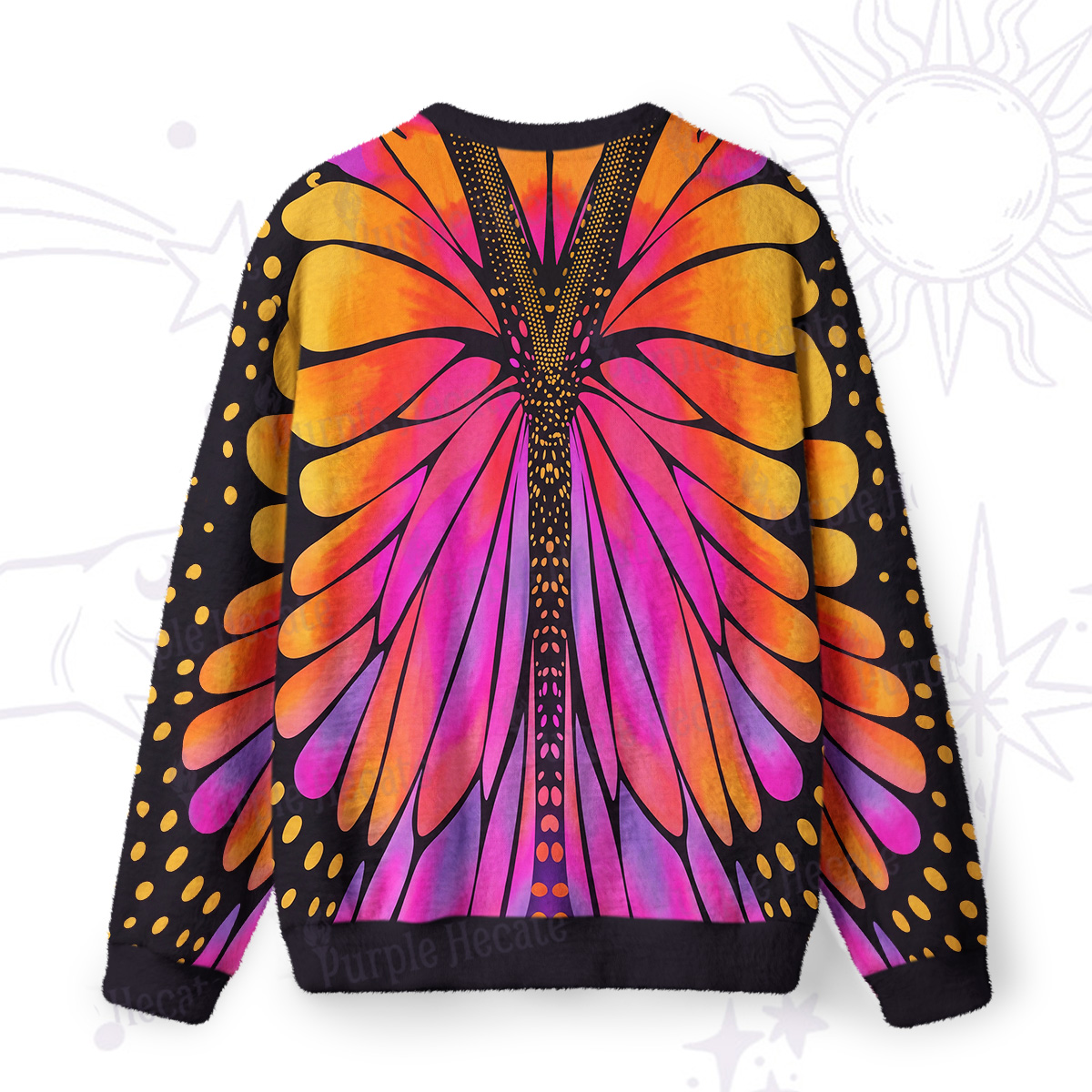 Purplehecate Butterfly Wings Fuzzy Ugly Sweatshirt