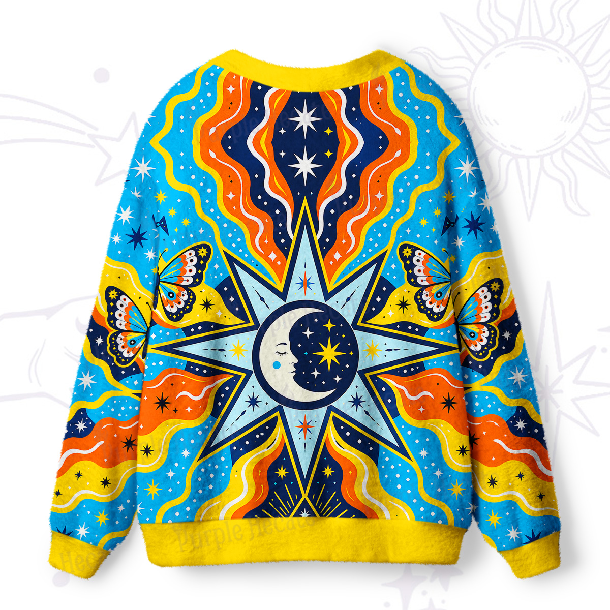 Purplehecate Mystic Solar Compass Ugly Cardigan Sweaters