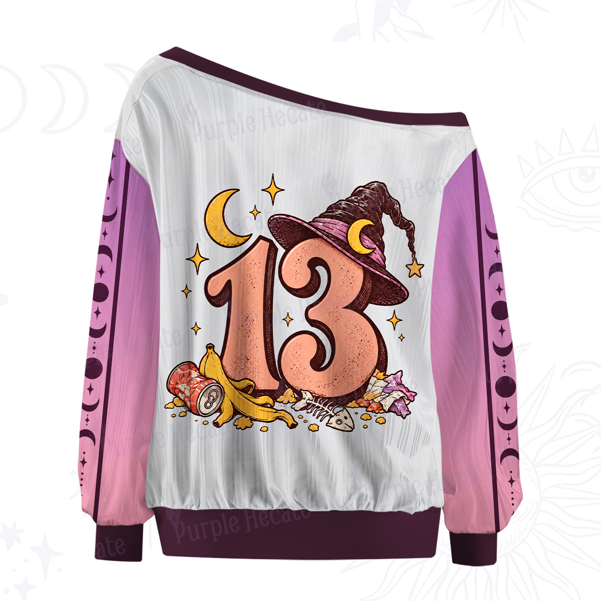 Purplehecate Trash Is My Magic Witch Raccoon Off The Shoulder Graphic Jersey