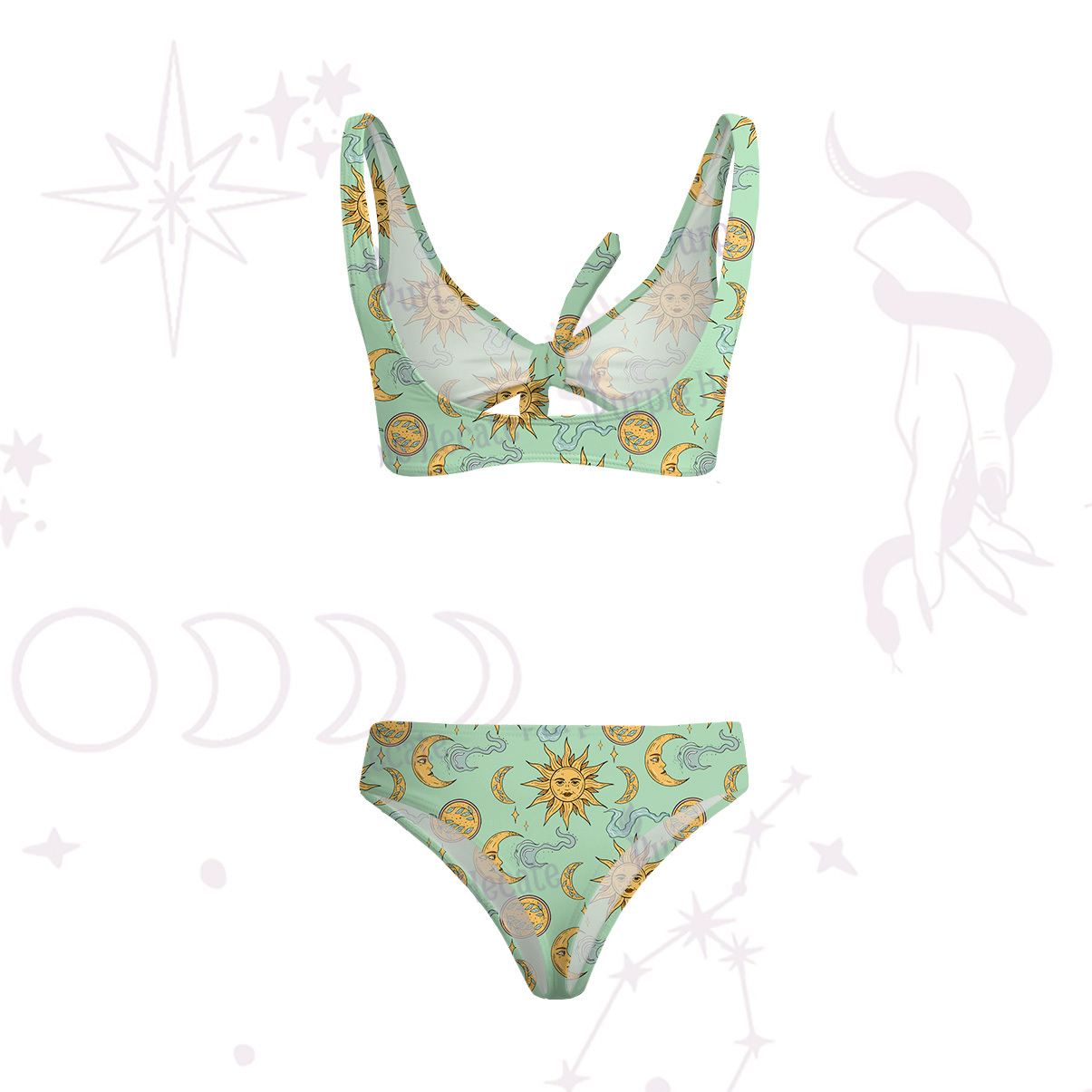 Purplehecate Magic of Sun and Moon Versa-Tie Two-Piece Swimsuit