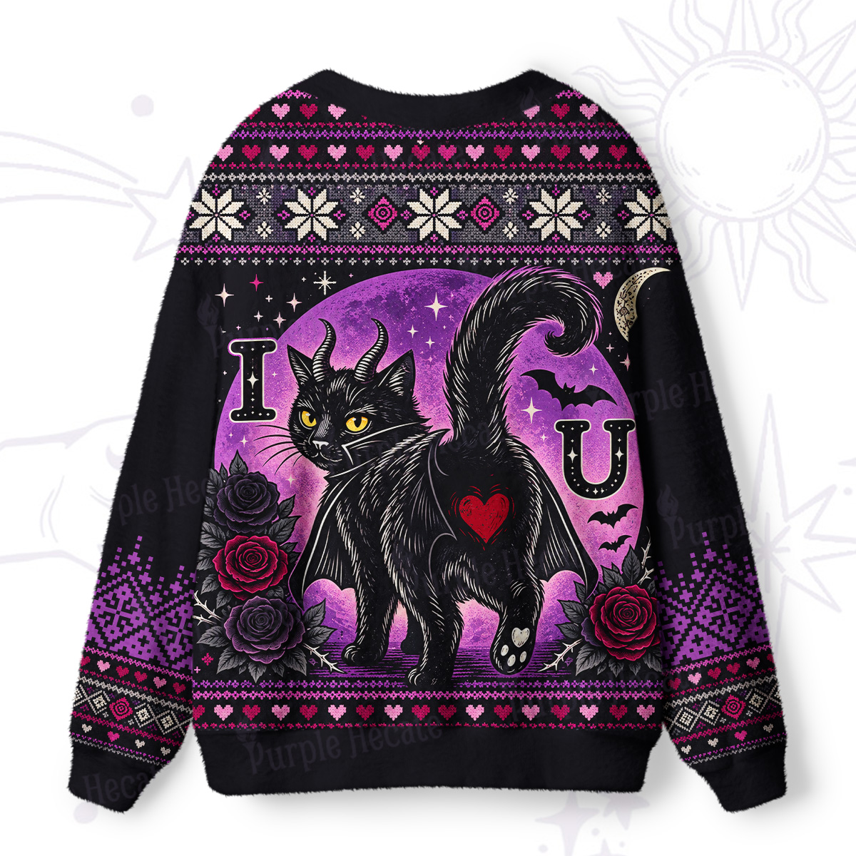 Purplehecate Bad Bad Evil Cat Ugly Cardigan Sweaters