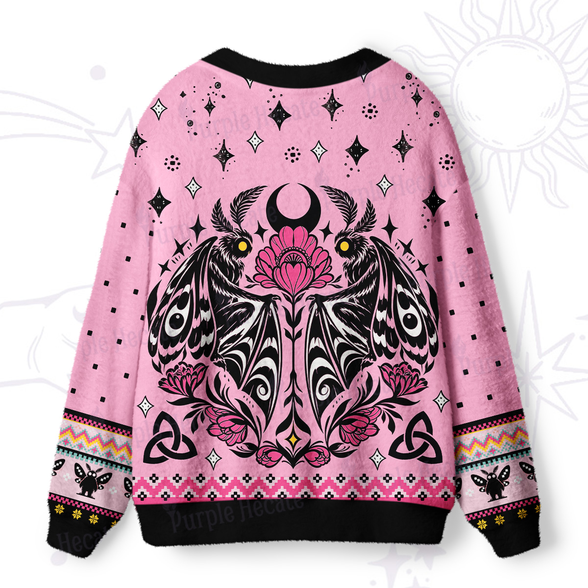 Purplehecate Gothic Death Moth Ugly Cardigan Sweaters