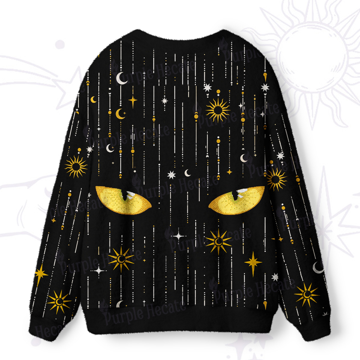 Purplehecate Mystic Golden Cat Eyes Ugly Cardigan Sweaters
